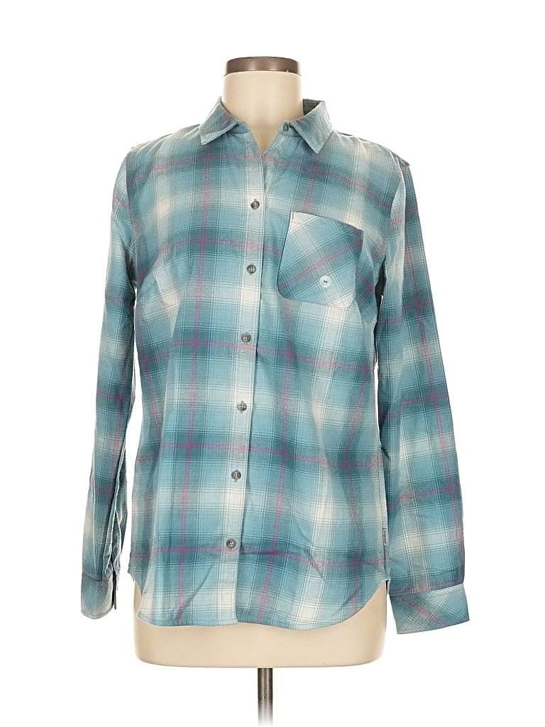 Pre-owned Eddie Bauer Long Sleeve Blouse In Blue