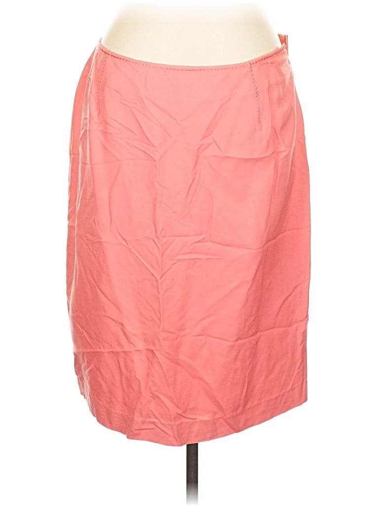 Pre-owned Valentino Miss V Silk Skirt In Pink