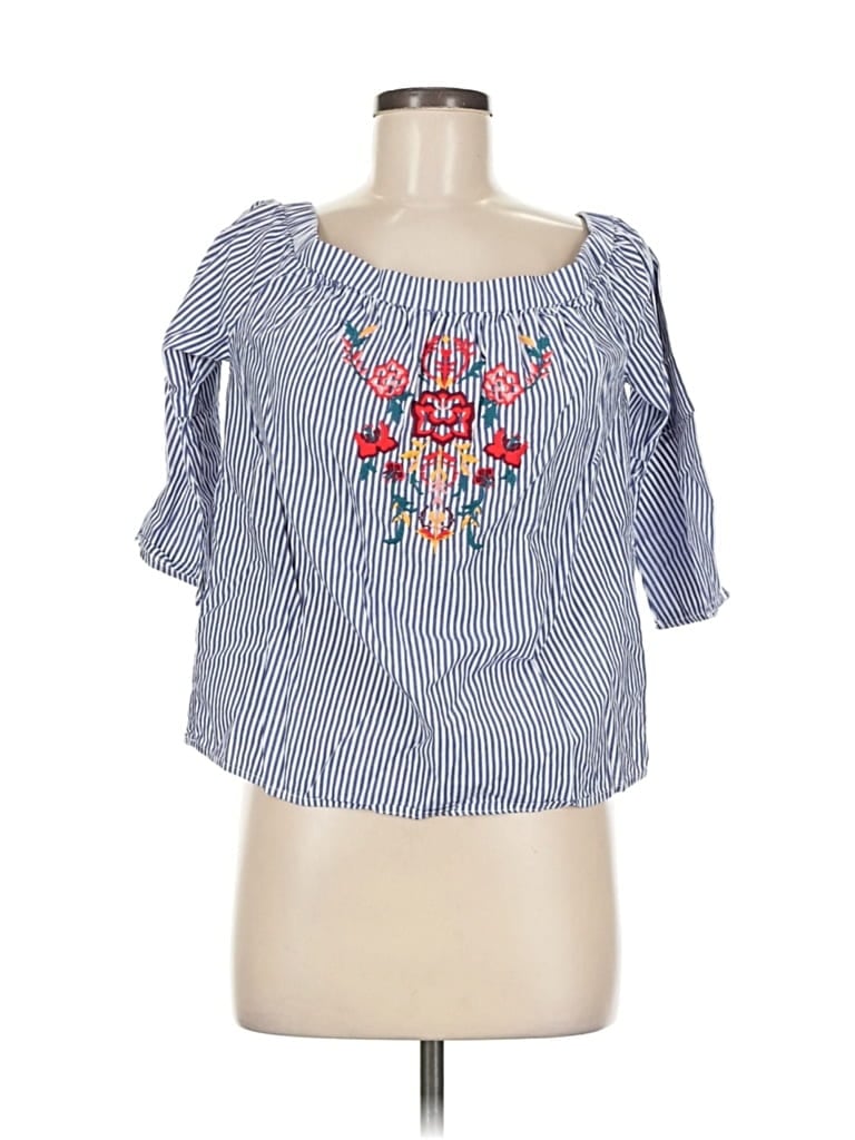 Pre-owned Blue Rain 3/4 Sleeve Blouse In Blue