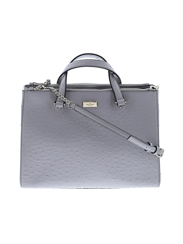 Pre-owned Kate Spade New York Leather Satchel In Gray