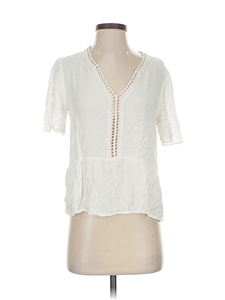 Pre-owned Lovestitch Short Sleeve Blouse In White