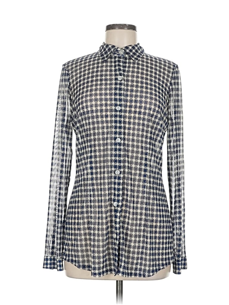 Pre-owned Cabi Long Sleeve Blouse In Blue