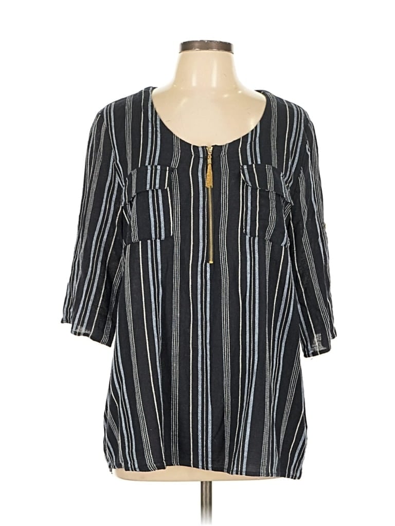 Pre-owned Ellen Tracy 3/4 Sleeve Blouse In Black