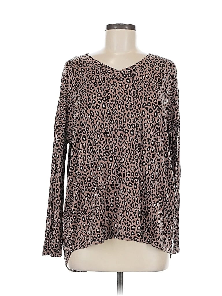 Pre-owned Nordstrom Long Sleeve Blouse In Brown