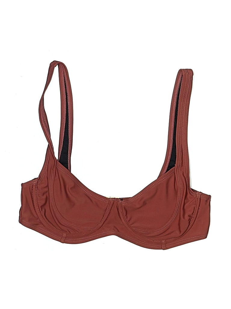 Pre-owned Assorted Brands Swimsuit Top Brown Swimwear