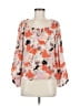 Parker 100% Silk Orange 3/4 Sleeve Silk Top Size S - photo 1