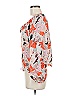 Parker 100% Silk Orange 3/4 Sleeve Silk Top Size S - photo 5