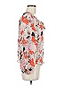 Parker 100% Silk Orange 3/4 Sleeve Silk Top Size S - photo 4