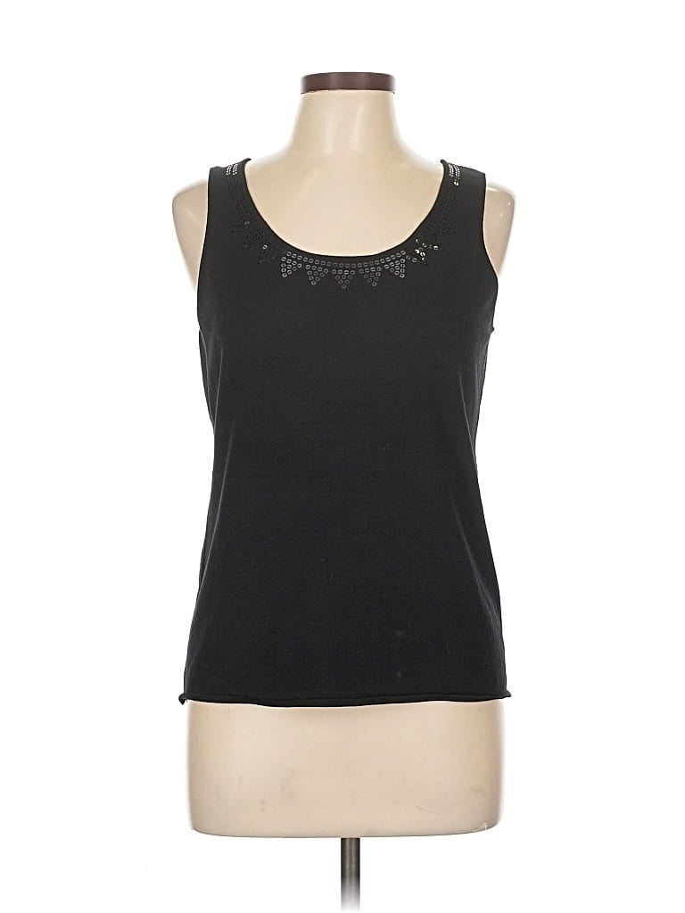 ADRIENNE VITTADINI Pre-owned Sleeveless Top Black Scoop Neck Tops