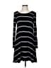 Olivaceous Stripes Black Casual Dress Size M - photo 1