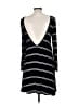 Olivaceous Stripes Black Casual Dress Size M - photo 2
