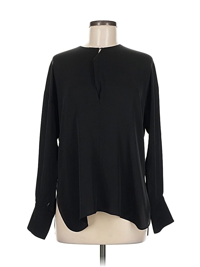 Pre-owned Vince Long Sleeve Blouse In Black