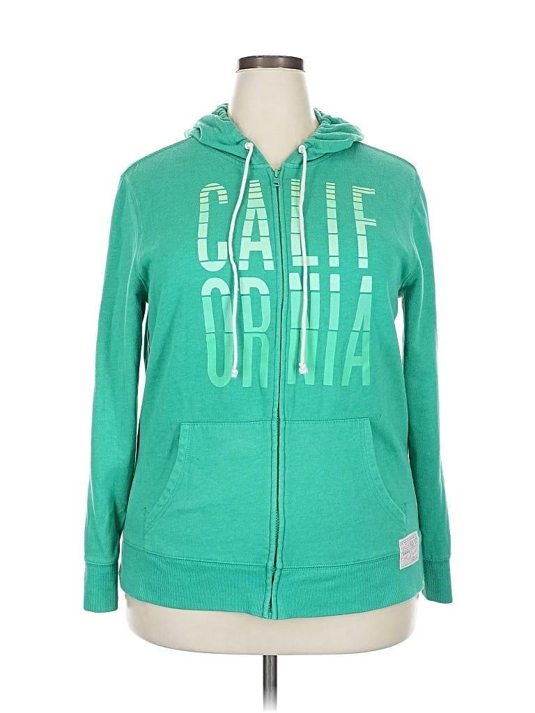 Pre-owned Old Navy Zip Up Hoodie In Green