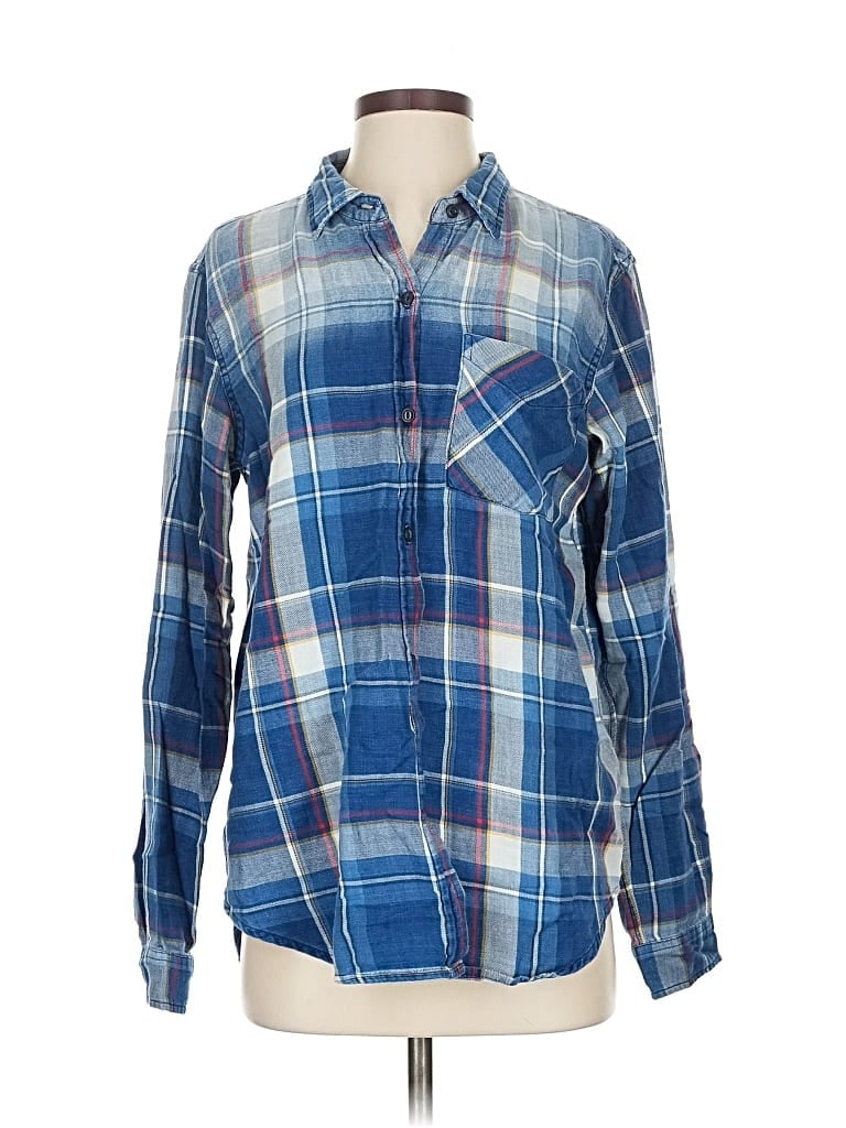 Pre-owned Unbranded Long Sleeve Button Down Shirt In Blue