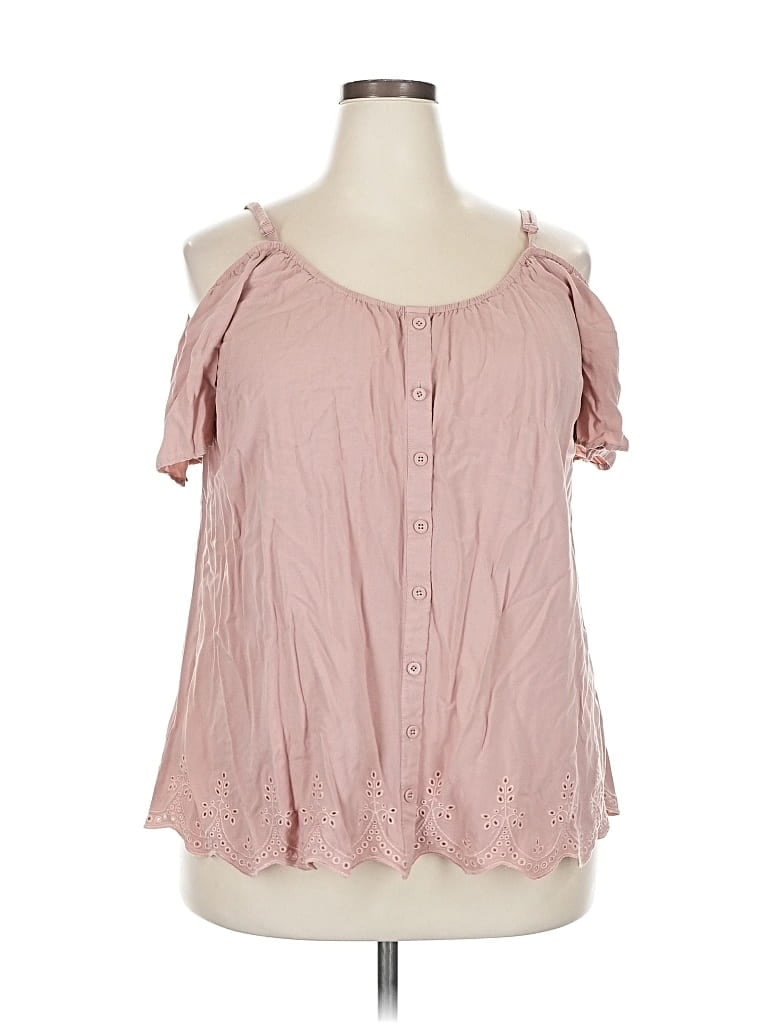 Pre-owned Torrid Short Sleeve Blouse In Pink