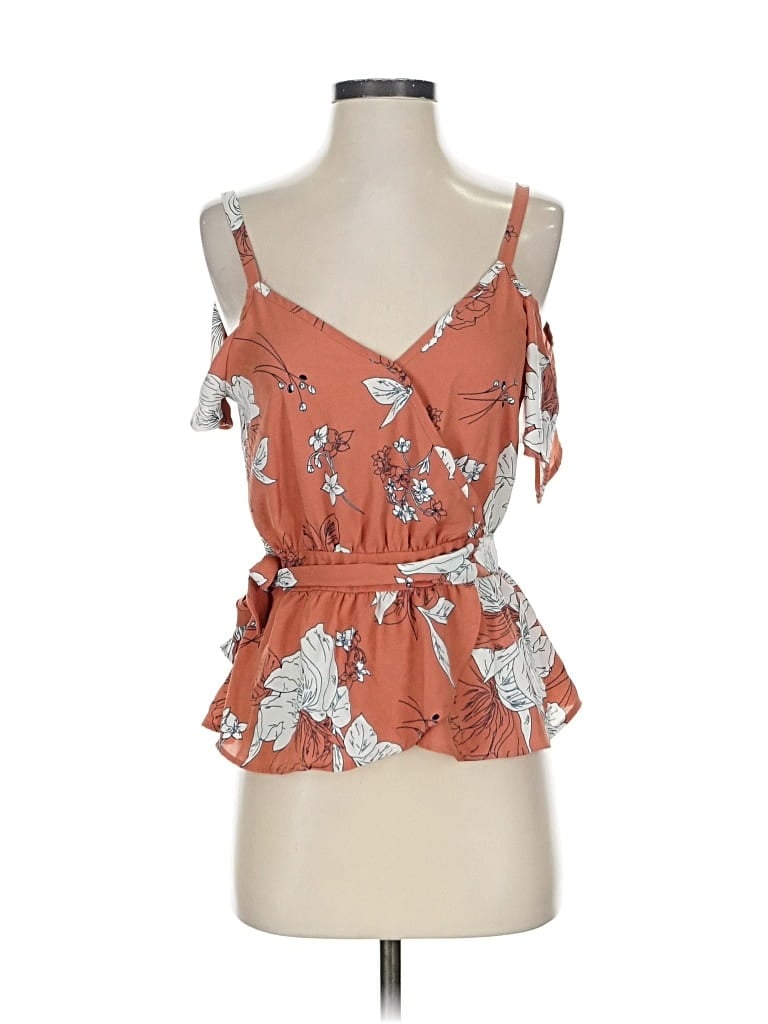 Pre-owned Sienna Sky Sleeveless Blouse In Orange