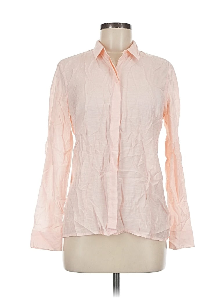 Pre-owned Express Long Sleeve Button Down Shirt In Pink