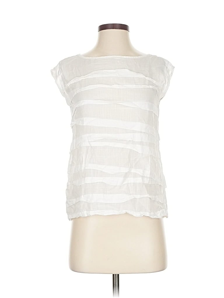 Pre-owned Ann Taylor Loft Sleeveless Blouse In White