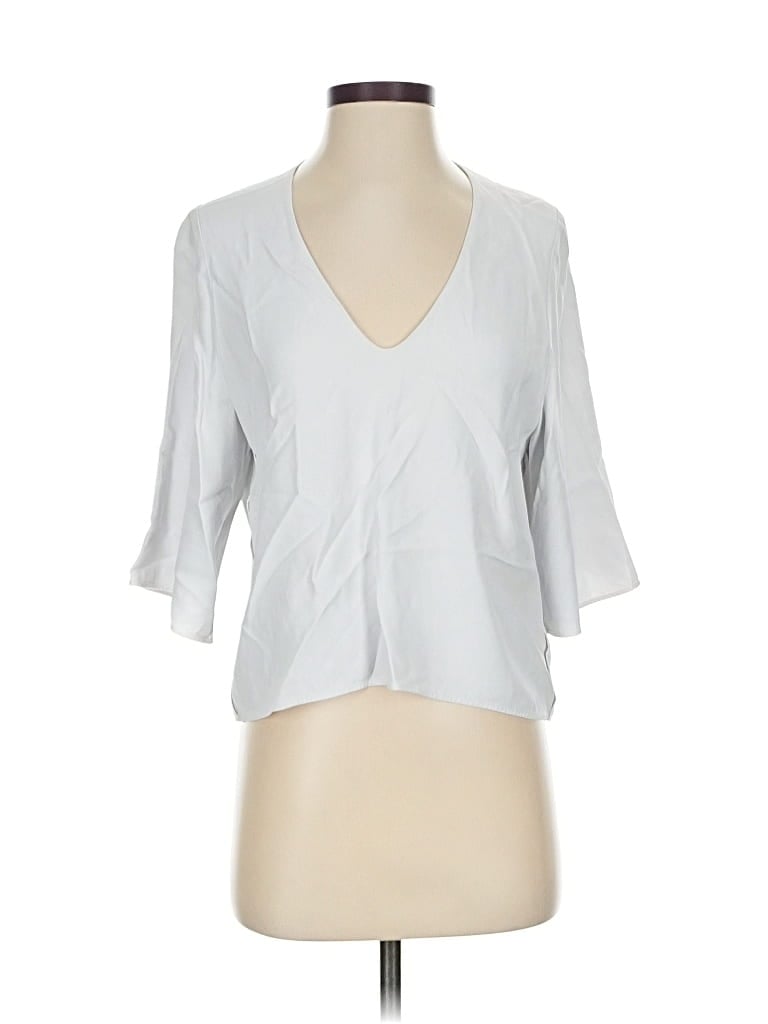 Pre-owned Helmut Lang 3/4 Sleeve Blouse In Silver