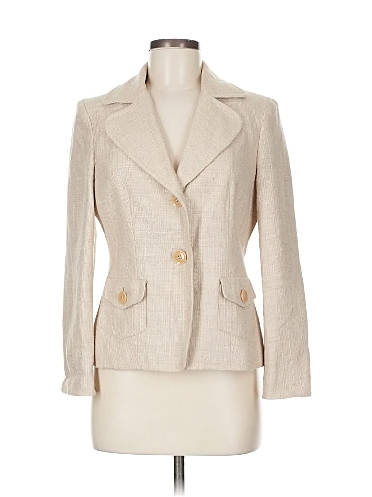 Pre-owned Talbots Blazer Jacket In White