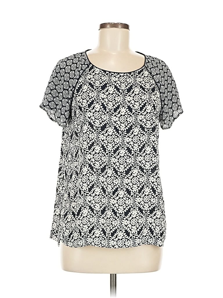 Pre-owned Ann Taylor Loft Short Sleeve T-shirt In Silver