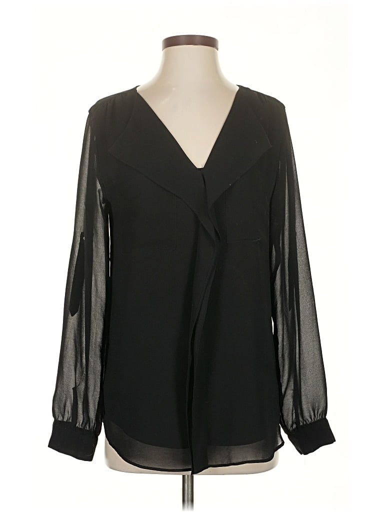 Pre-owned Calvin Klein Long Sleeve Blouse In Black