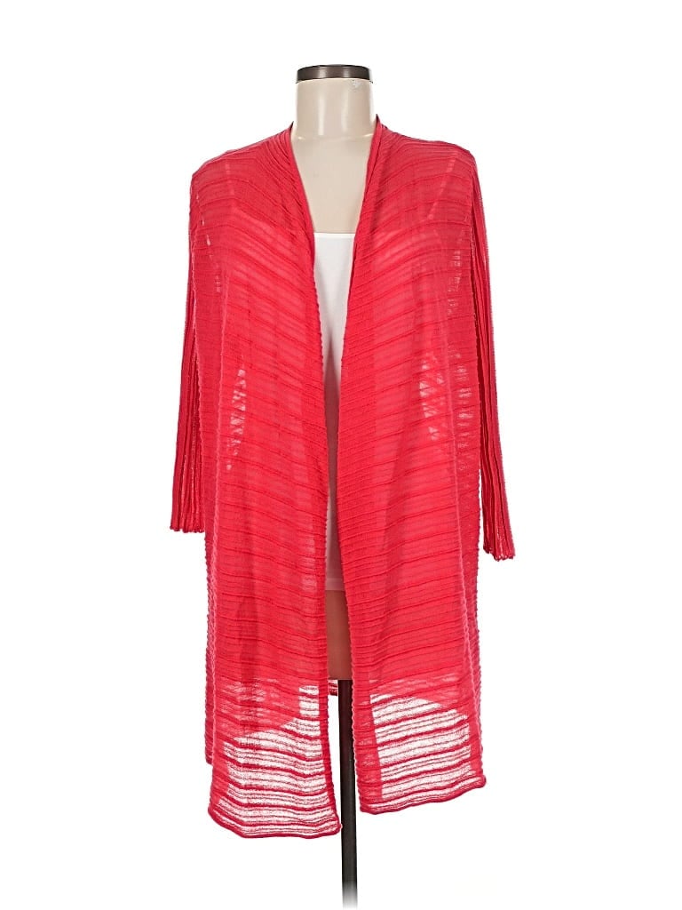 Pre-owned Travelers By Chico's Cardigan Sweater In Red