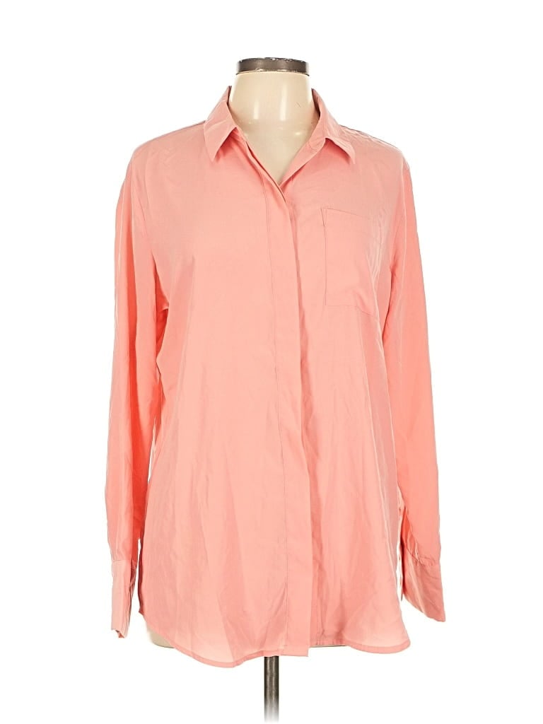 Pre-owned Nine West Long Sleeve Blouse In Pink