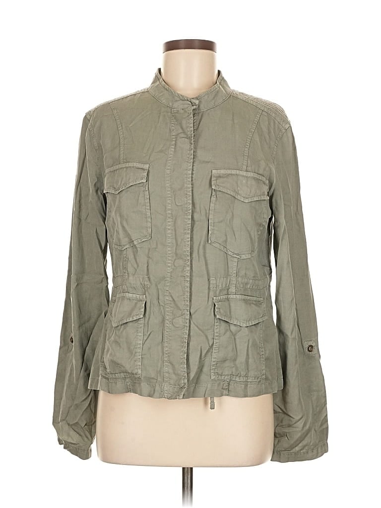 Pre-owned Sanctuary Long Sleeve Button Down Shirt In Green