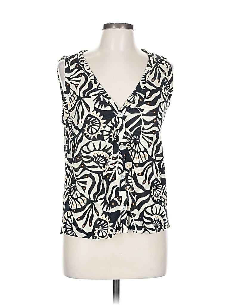 Pre-owned Nicole Miller Sleeveless Blouse In White