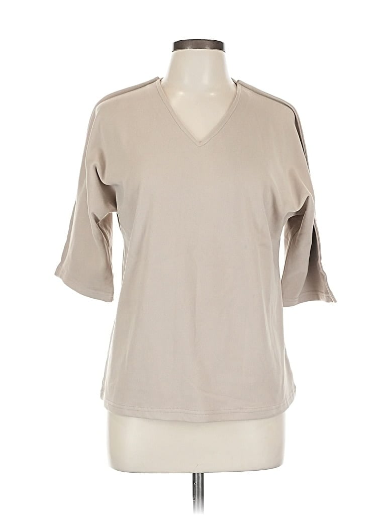 Pre-owned Made With Love 3/4 Sleeve T-shirt In Brown