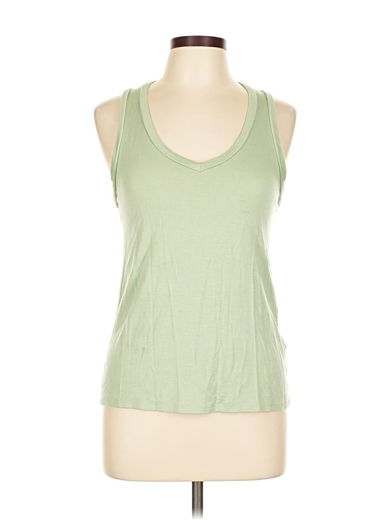 Pre-owned W. By Wantable Tank Top Green Halter Neckline Tops