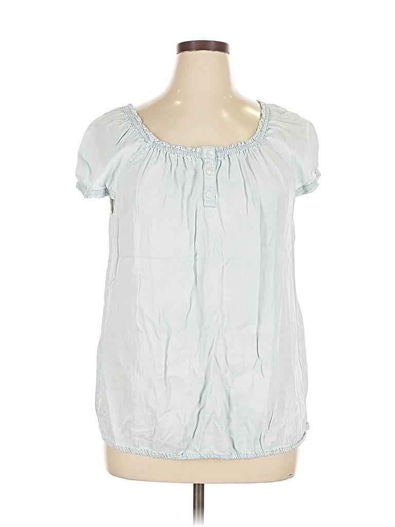 Click to view more detailed imagery on our partner's website Pre-owned Liz Claiborne Short Sleeve Blouse In Blue