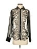 Ravel Animal Print Silver Long Sleeve Blouse Size S - photo 1