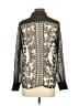 Ravel Animal Print Silver Long Sleeve Blouse Size S - photo 2