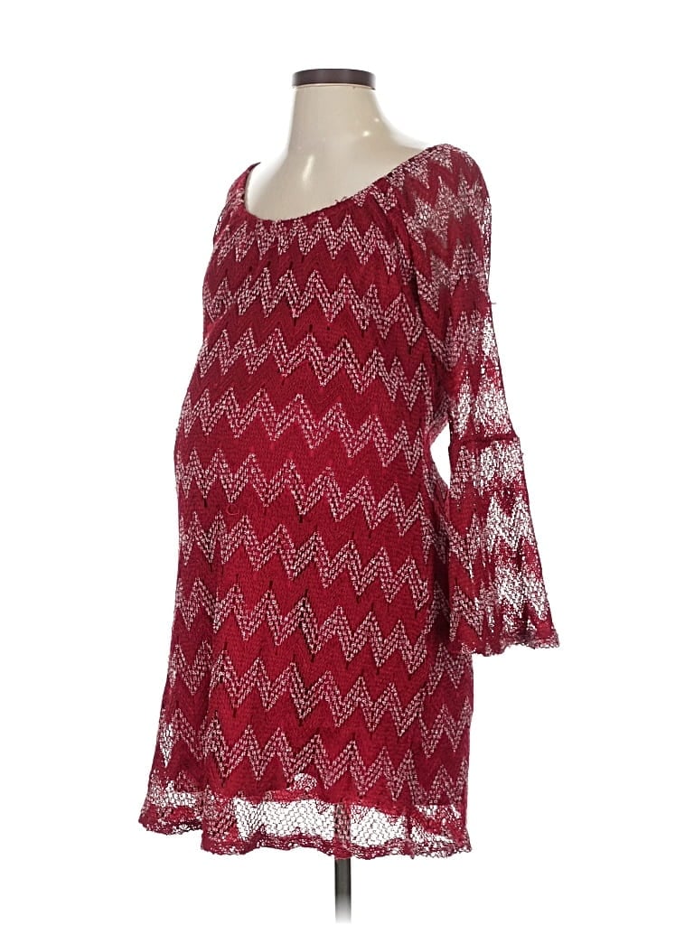 Pre-owned Pink Blush Casual Dress In Burgundy
