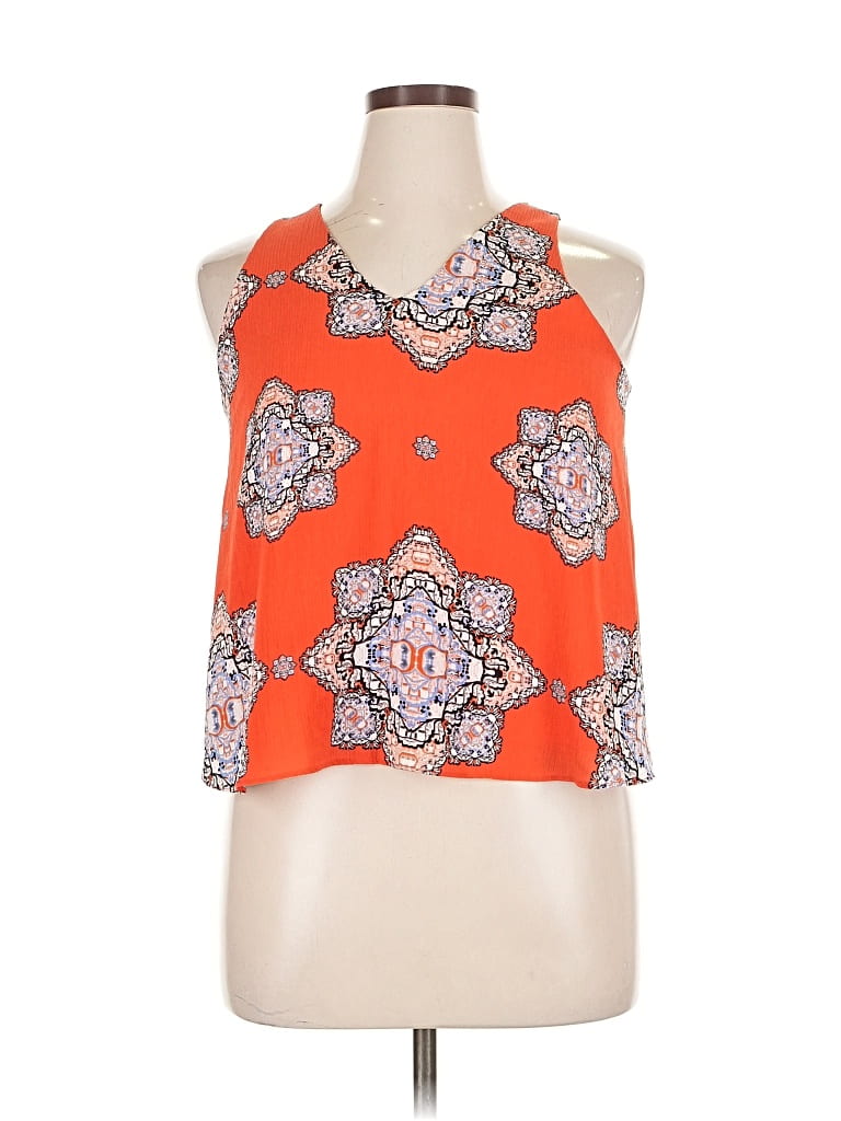 Click to view more detailed imagery on our partner's website Pre-owned Everly Sleeveless Blouse In Orange