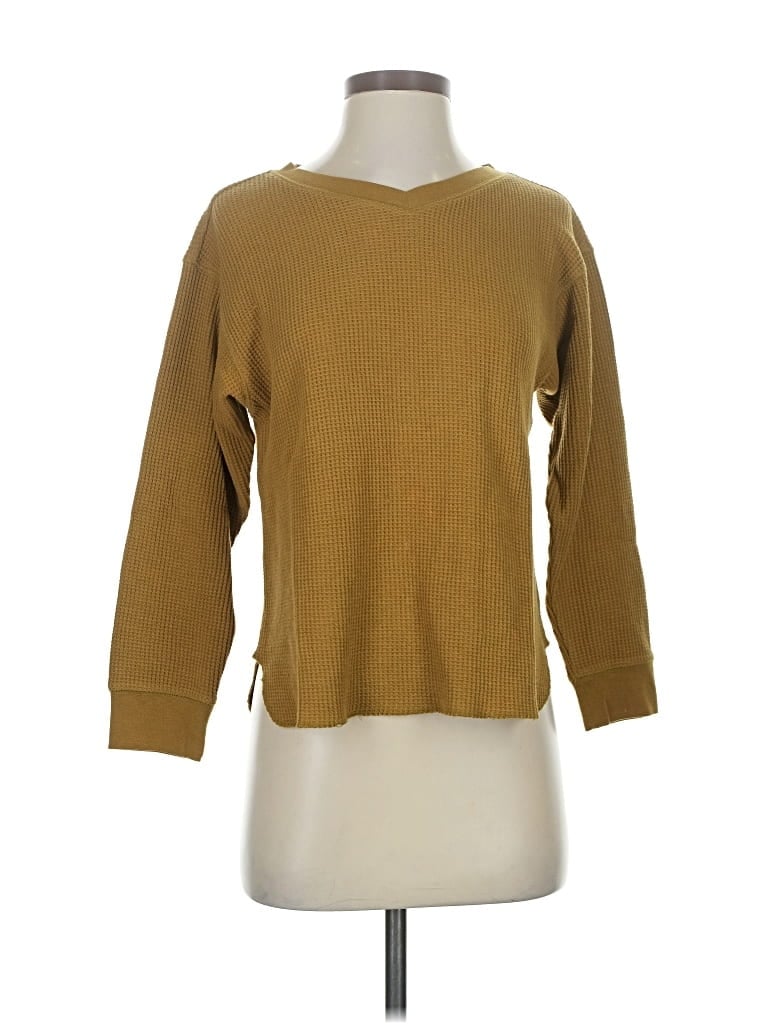 Pre-owned Uniqlo 3/4 Sleeve T-shirt In Gold