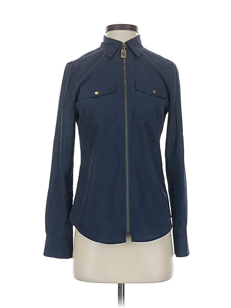 Pre-owned Michael Michael Kors Long Sleeve Blouse In Blue