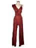 Three Floor 100% Viscose Stripes Burgundy Jumpsuit Size 2 - photo 1