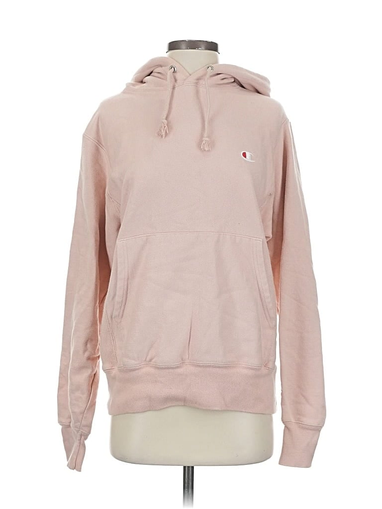 Pre-owned Champion Pullover Hoodie In Pink