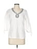 JM Collection 100% Linen White 3/4 Sleeve Blouse Size 10 (petite) - photo 1