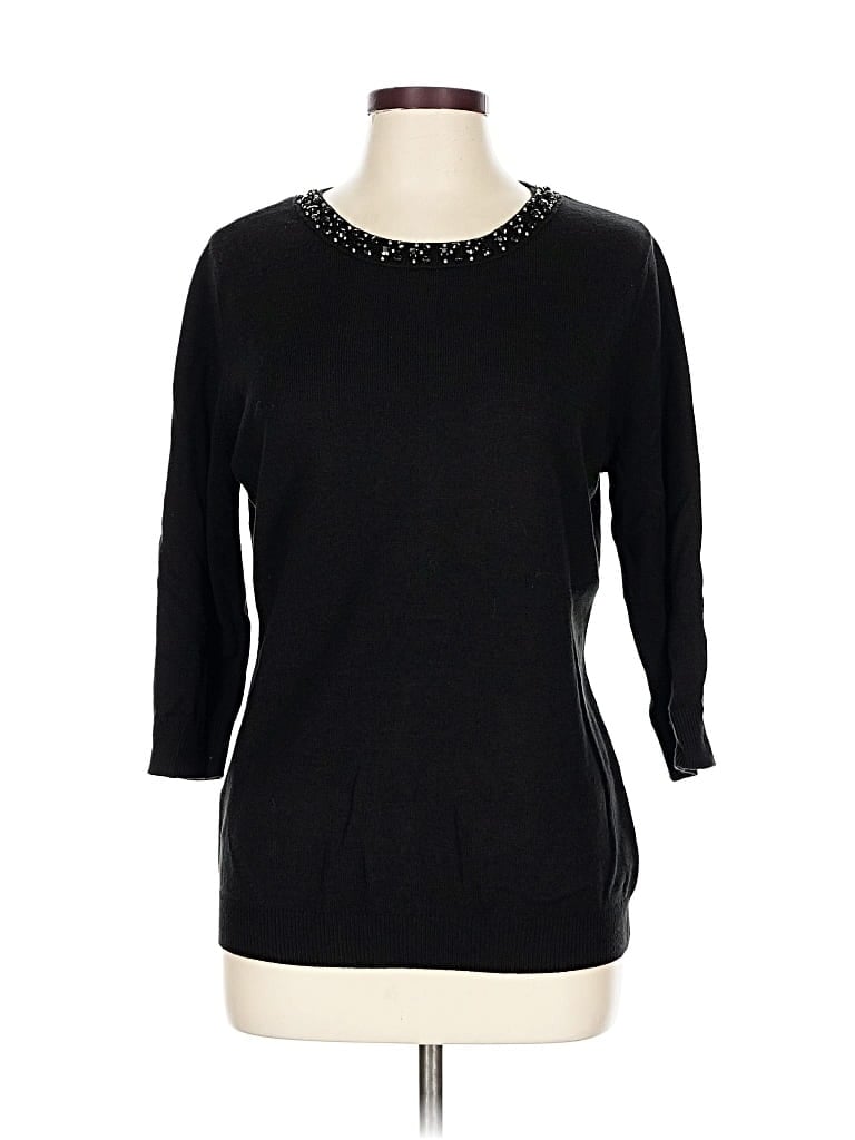 Pre-owned New York And Company Pullover Sweater In Black