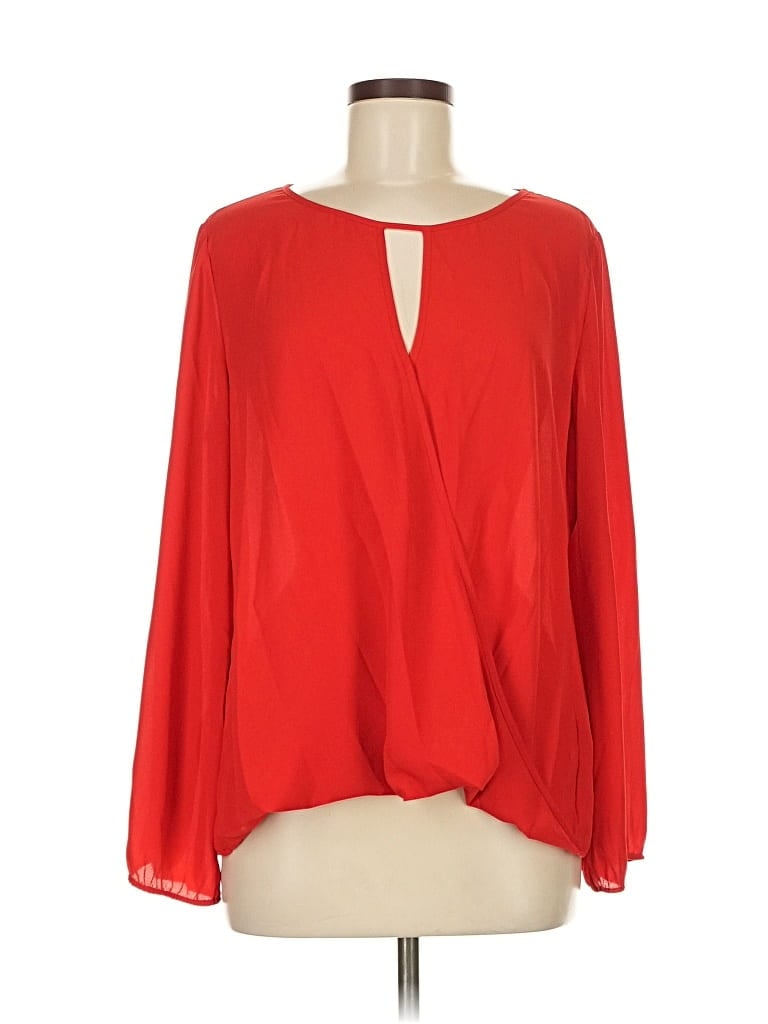 Pre-owned Vince Camuto Long Sleeve Blouse In Red
