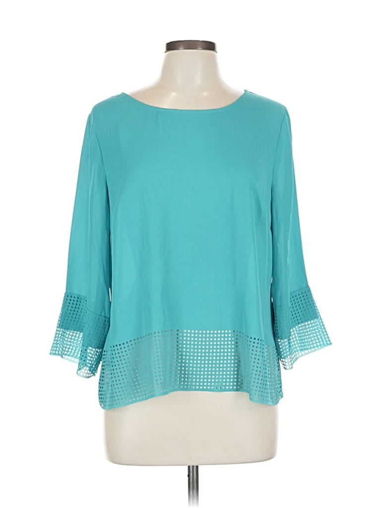 Pre-owned Worthington 3/4 Sleeve Blouse In Blue