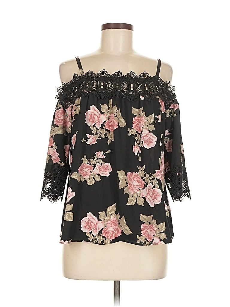 UNBRANDED Pre-owned 3/4 Sleeve Blouse In Black