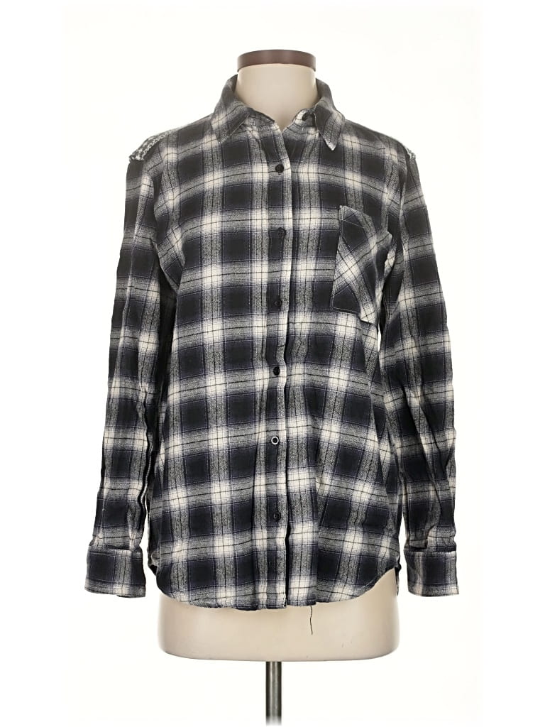 Pre-owned Altar'd State Long Sleeve Button Down Shirt In Gray