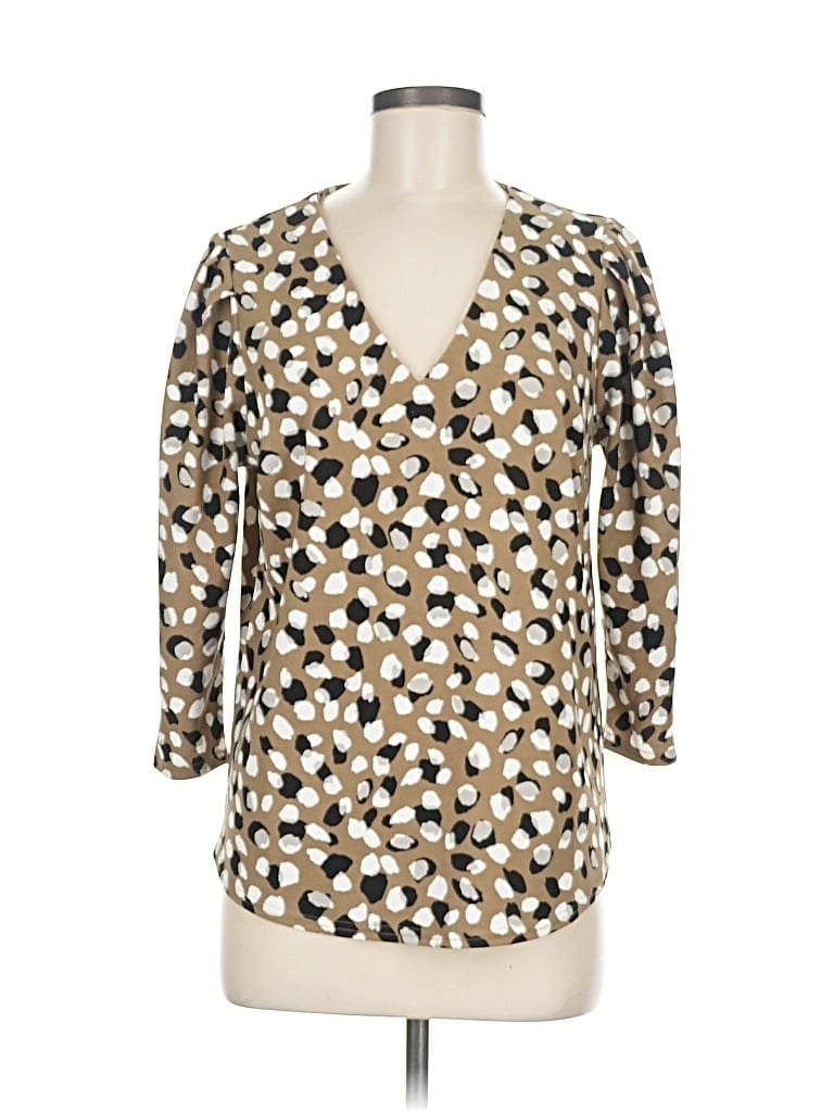 Click to view more detailed imagery on our partner's website Pre-owned Melloday 3/4 Sleeve Blouse In Gold