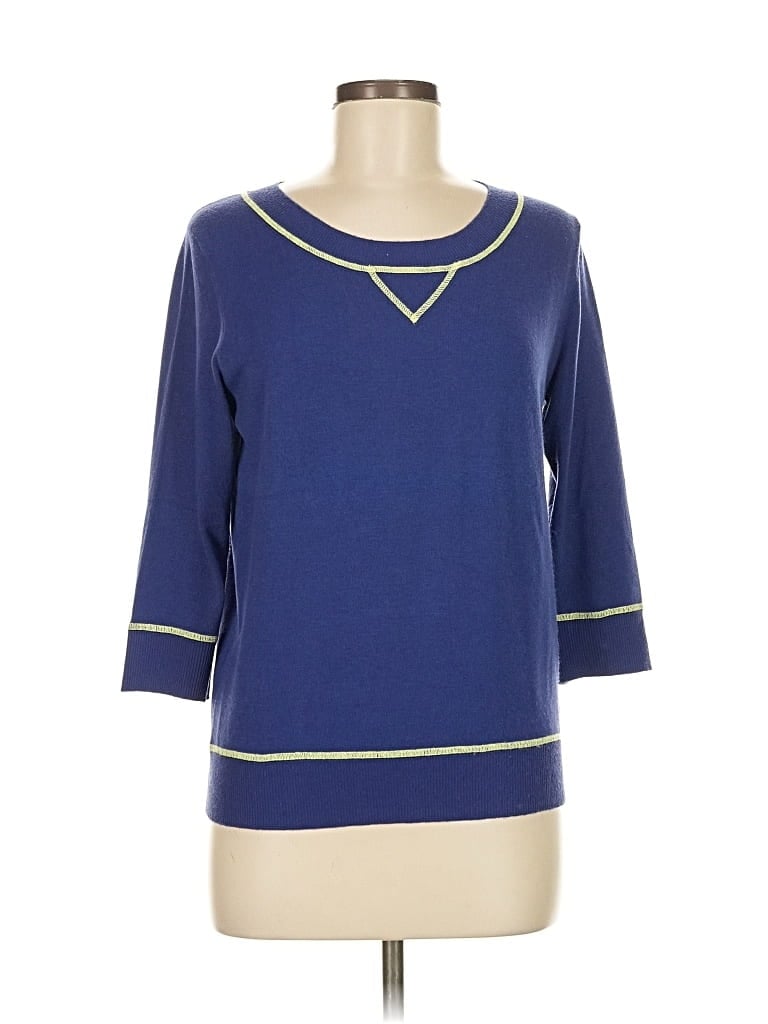 Pre-owned An Original Milly Of New York Pullover Sweater In Blue