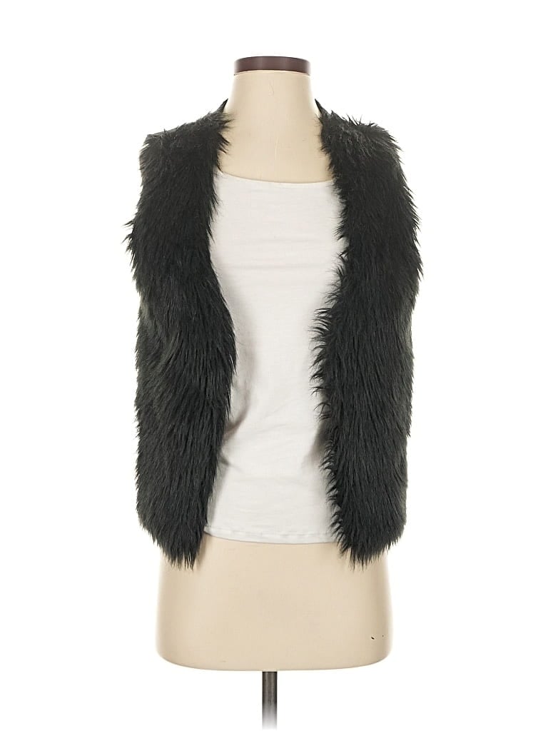 Pre-owned Love On A Hanger Faux Fur Vest In Black